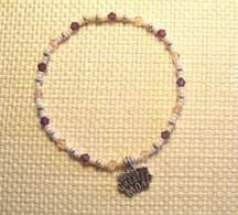 8" Worlds Greatest Mom Charm With Purple & Pink Swarovski Crystals Bracelet $20.00