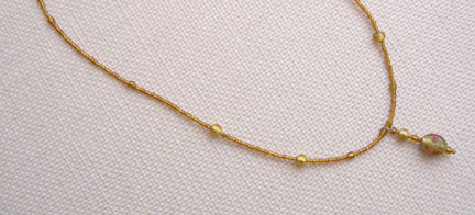 18" Gold glass Necklace (gift to my friend Margeaux)