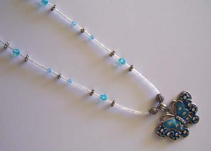22" Butterfly Pendant Necklace $35.00