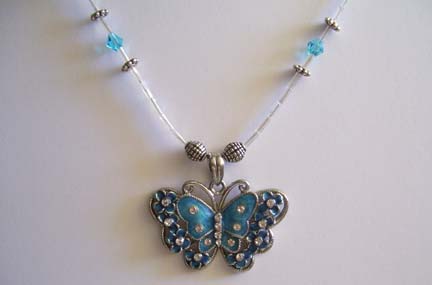 Butterfly Pendant Necklace (close-up)