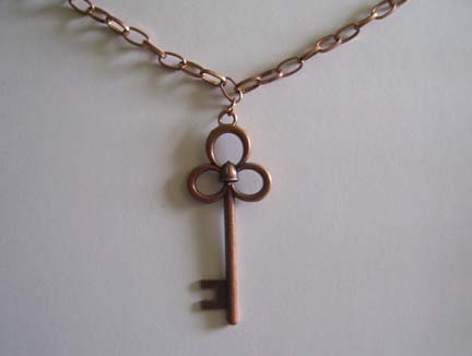 Copper Key Necklace (close-up)