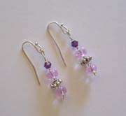 SS Purple & Pink Swarovski Earrings $20.00