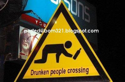 drunken people crossing