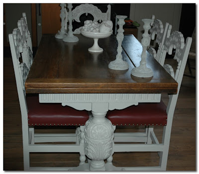 painted dining table and chairs
