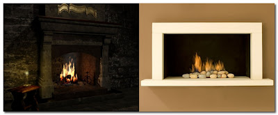 open fire and pebble fire