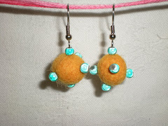 Orange with Blue beads