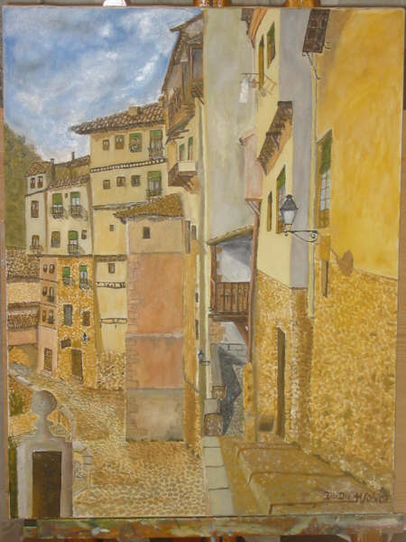 Óleo sobre lienzo "Bajada San Miguel (Cuenca)" 46x33 cm