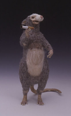 Robin Foley soft sculpture of a NYC rat, O'Rattagyn
