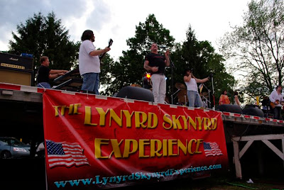The Lynyrd Skynyrd Experience band playing at the Kiwanis Fireworks Festival