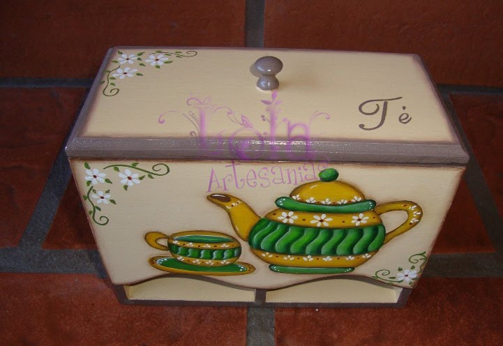 porta saquitos de te de madera