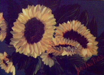 Print of Original Oil Painting - sunflowers
