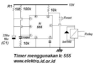 Timer Dengan Menggunakan IC 555 ~ Kumpulan Skema Elektronika