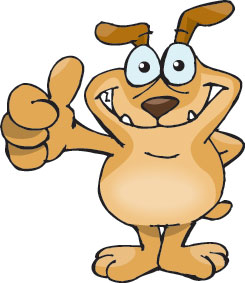 cartoon clipart smiling dog