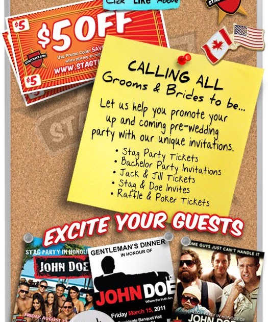 stag party ticket designs