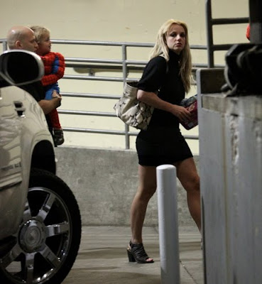 Britney Spears in black dress out in Sherman Oaks