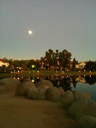 moon at lake