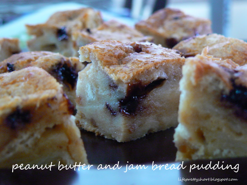 Somebody Watching Me... Peanut Butter and Jam Bread Pudding