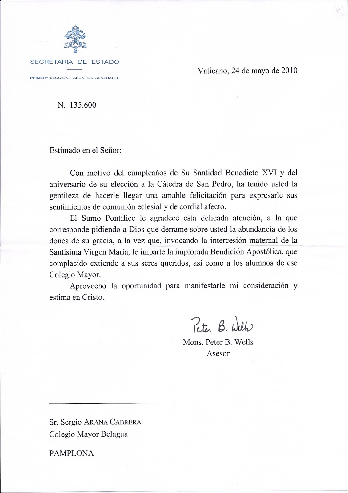 carta de felicitacion