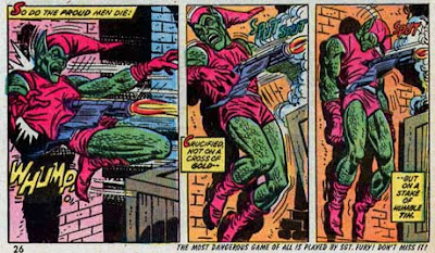 Amazing Spider-Man #122, the Green Goblin dies, impaled by his own glider Amazing Spider-Man #122, the Green Goblin dies, impaled by his own glider