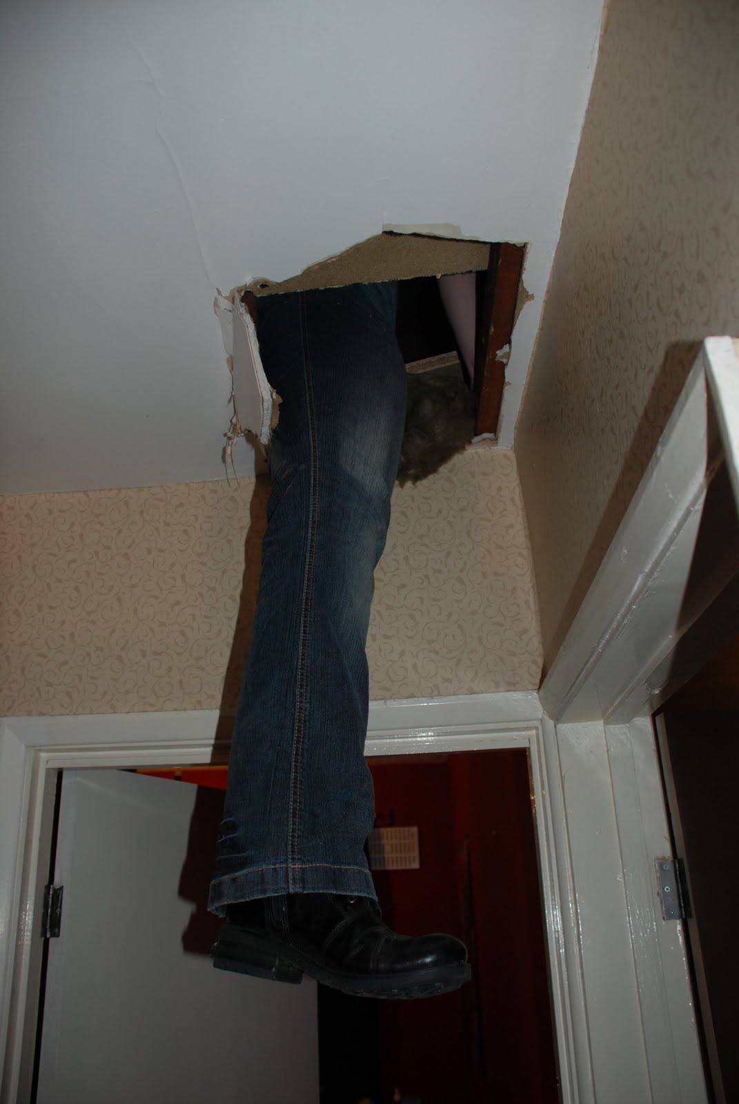 Foot Through Ceiling