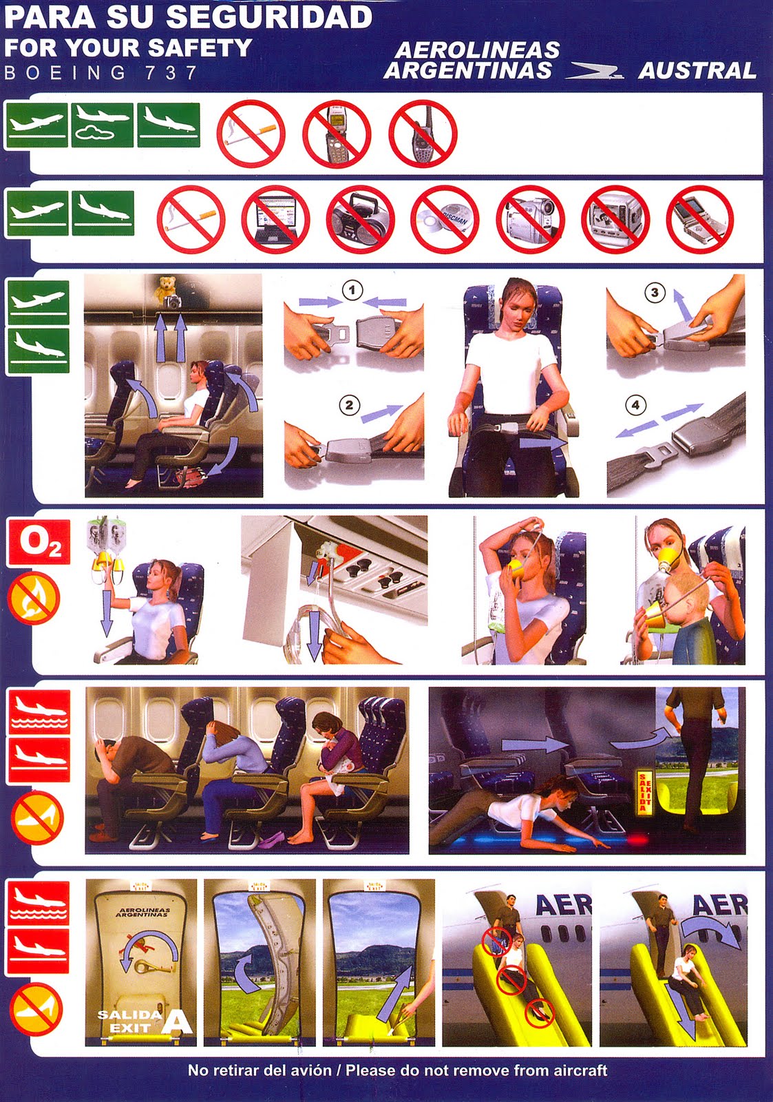 World Safety Cards Aerolineas Argentinas Boeing 737