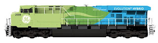 GE General Electric hybrid locomotive, train