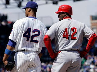 It was Ken Griffey's idea to wear 42 and he asked the Robinson family for permission and then brought the suggestion up to Bud Selig