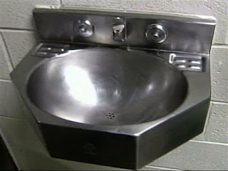 a small sink, but since she'll be in a women's prison spitting won't be necessary