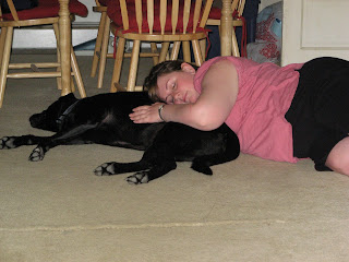 Diesel, Mrs. Poop and Baby Poop share a quiet moment