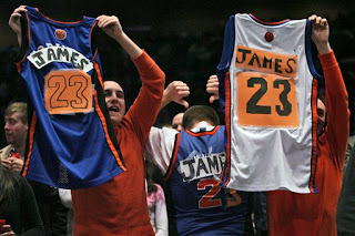 John Vernazza Greg Kutzil and Adrew Gizzo show their appreciation for LeBron James