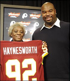 Albert Haynesworth's mama is happy with her baby's new contract
