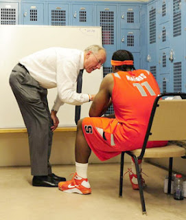 Jim Boeheim scolds Paul Harris