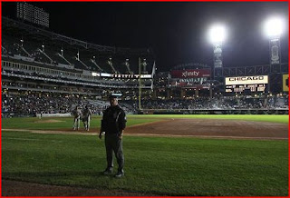 lights go out at Comiskey Park