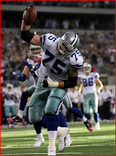 Mark Columbo's spike was part of the celebration that cost the Cowboys 15 yards