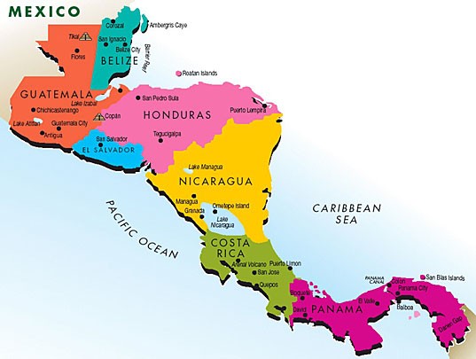 Map of Central America Map of Central America