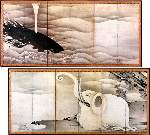 Elephant and Whale Screens by Ito Jakuchu (Miho Museum)L - PICRYL - Public  Domain Media Search Engine Public Domain Search