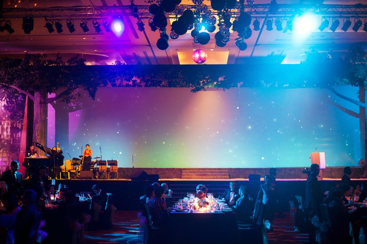 In additions pink purple and blue lighting are spotting on the screen as In additions pink purple and blue lighting are spotting on the screen as