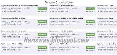 Update Status Facebook via blackberry wartel kantor pos
