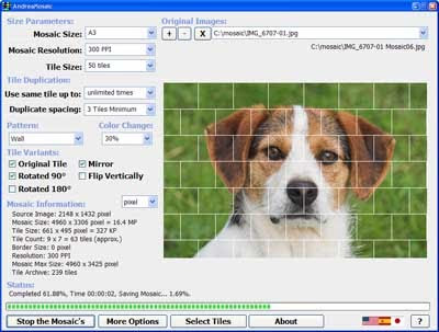 Membuat Gambar atau photo Mosaik Dengan Andrea Mosaic