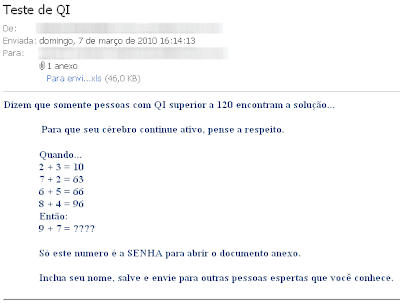 Recebi por email