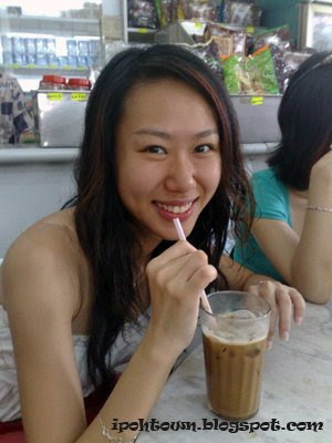 Ipoh beautiful girl drinking white coffee
