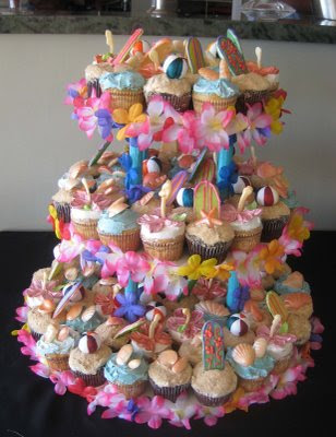 And this was a super fun Hawaiian Beach party themed cupcake tower And this was a super fun Hawaiian Beach party themed cupcake tower