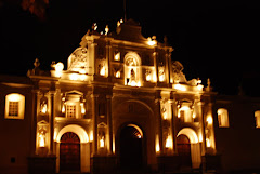 CATHEDRAL ON THE SQUARE IN ANTIGUA BY NIGHT