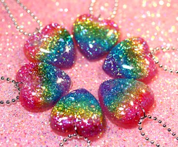 I Sew Cute and draw pretty nifty also!: Best Rainbow Glitter Hearts  Necklaces Ever - available now!