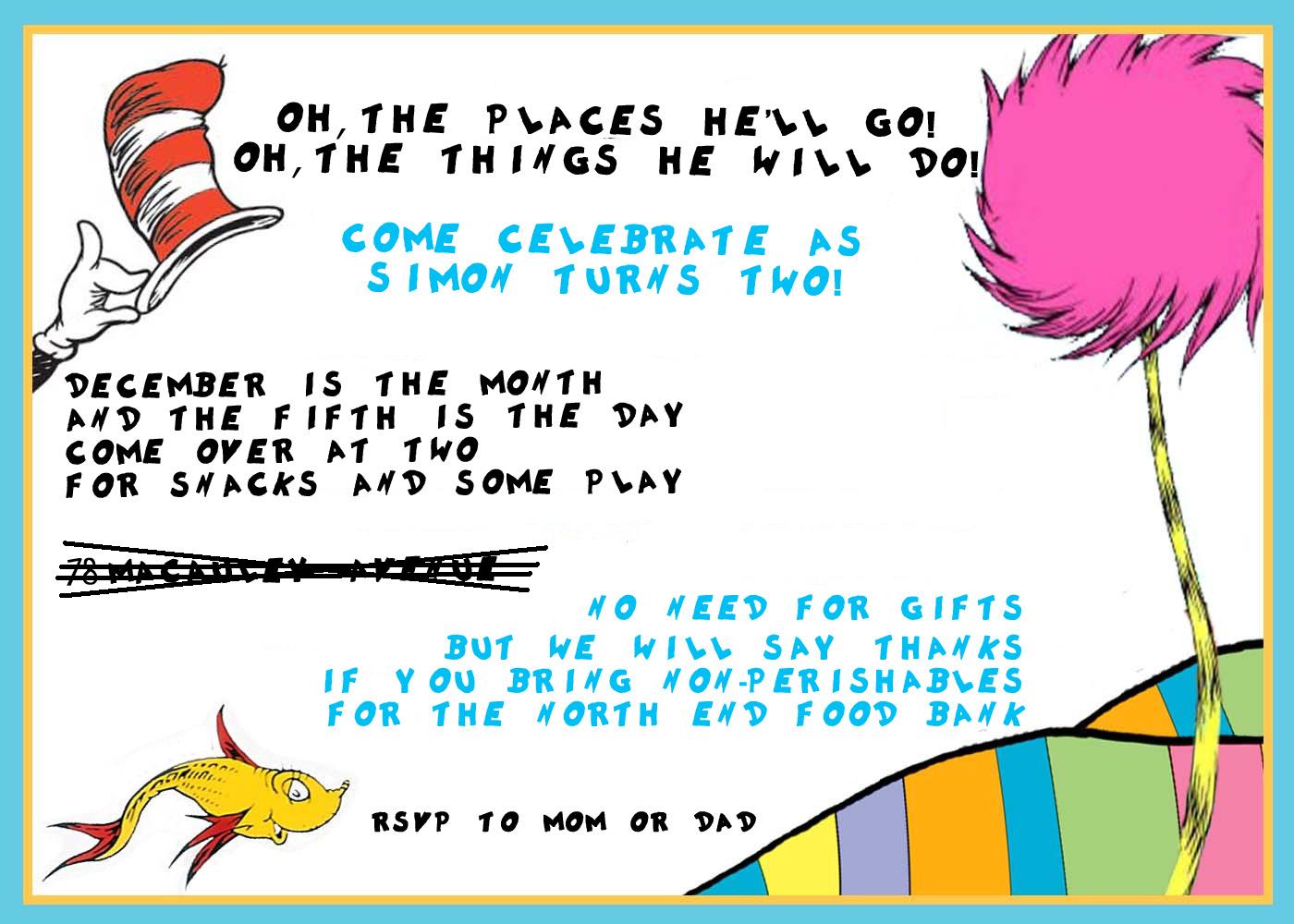 Hungry Janey: Dr Seuss Birthday Party Hungry Janey: Dr Seuss Birthday Party