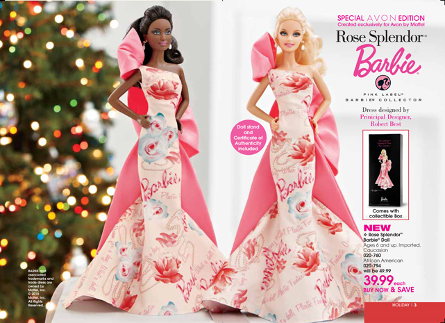 barbie collector pink label rose splendor
