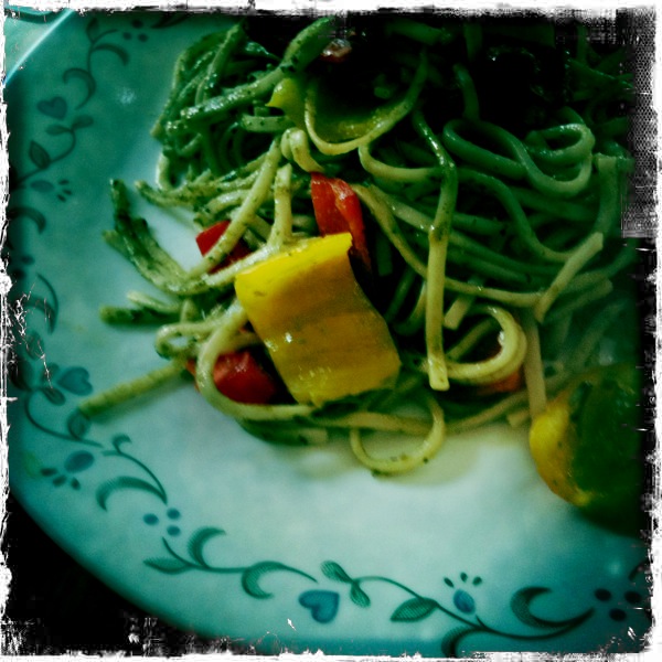 Basil Pesto Noodles The Rich Vegetarian