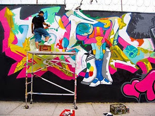 wall art Graffiti colorful with tribal