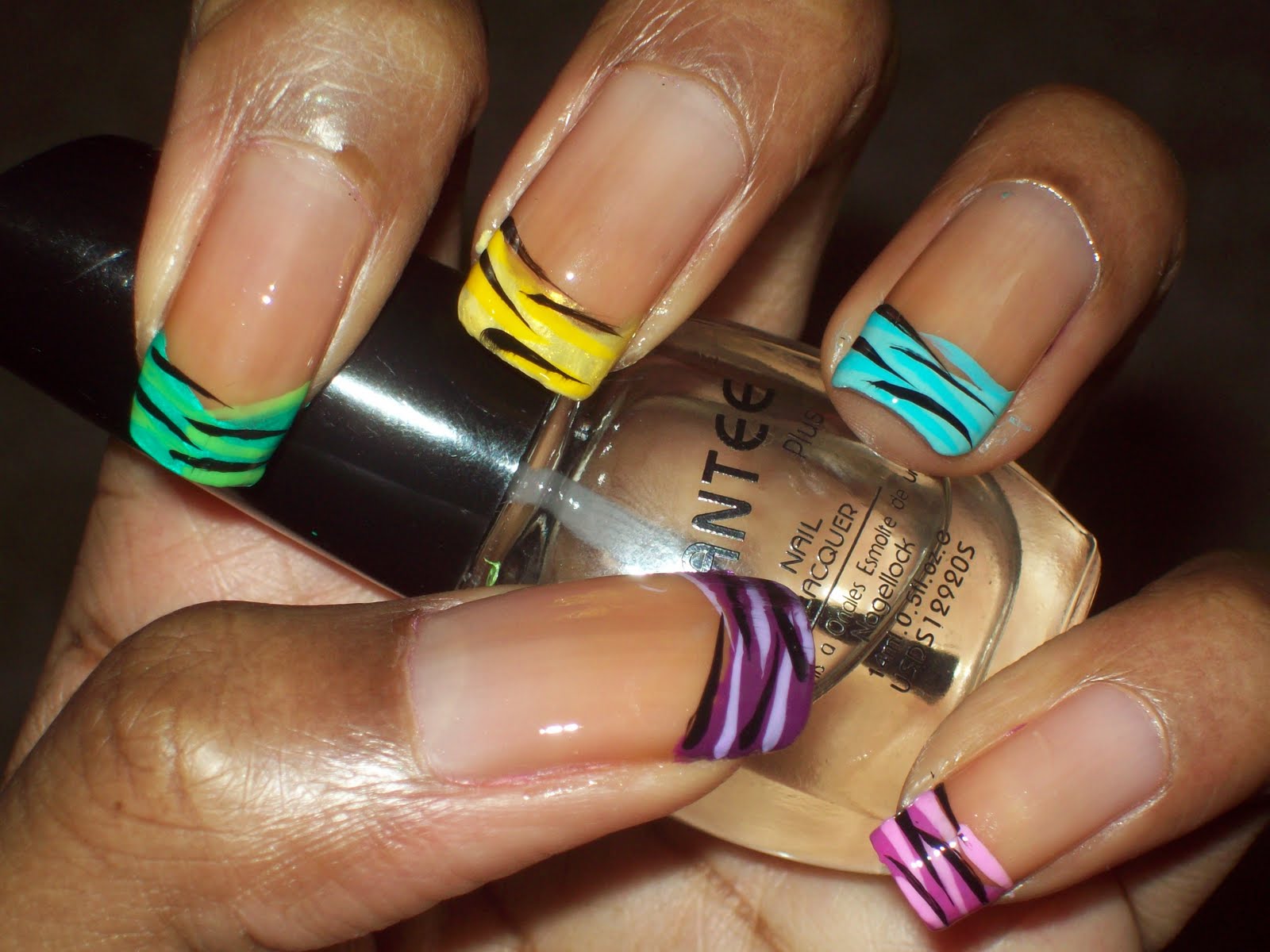 colorful french nails