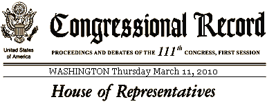Congressional Record 3-11-2010